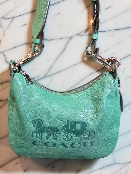 Coach Handbags - Coach Jes Leather Hobo Bag Mint Green Horse & Carriage-F72702